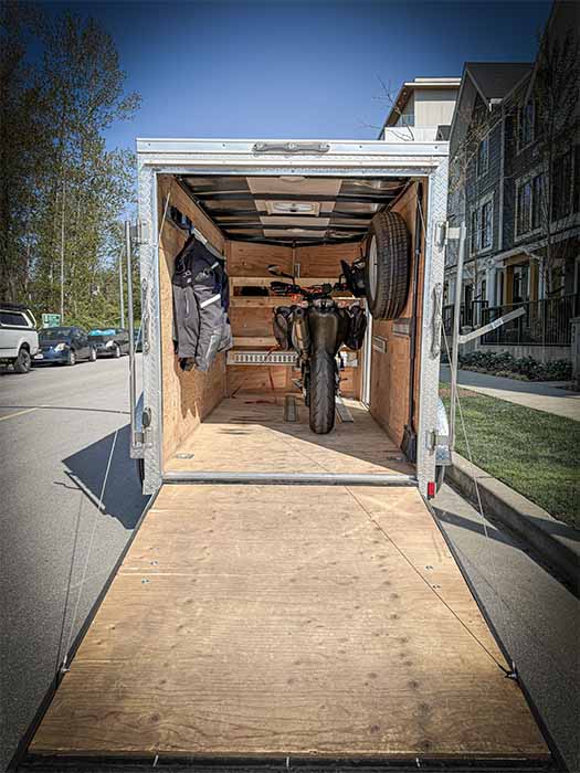 motorcycle-hauling-01 motorcycle in trailer for rent