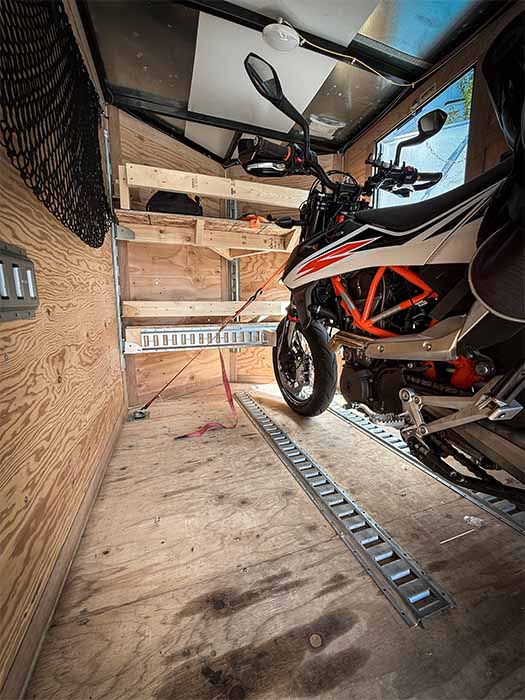 motorcycle-hauling-02 motorcycle in trailer for rent